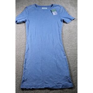 Primark Cares Shirt Girls Youth 12-13 Years 158cm Blue Short Sleeve Cotton Dress